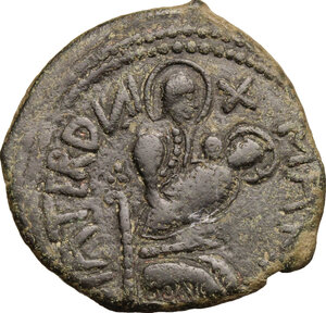 reverse: Mileto.  Ruggero I  (1072-1101) . Trifollaro, 1098-1101