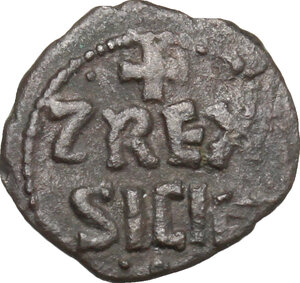 reverse: Palermo.  Enrico VI di Svevia (1194-1197) . Kharruba o frazione di dirhem