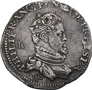 obverse: Napoli.  Filippo II di Spagna (1554-1598).. Mezzo ducato o cianfrone