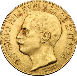 obverse: Vittorio Emanuele III (1900-1943). 50 lire 1911, sabbiata
