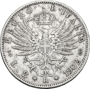 reverse: Vittorio Emanuele III (1900-1943). 2 lire 1902