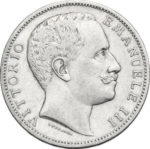 obverse: Vittorio Emanuele III (1900-1943). 2 lire 1904