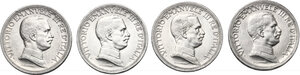obverse: Vittorio Emanuele III (1900-1943). Lotto di quattro (4) monete da 2 lire: 1914, 1915, 1916, 1917