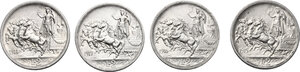 reverse: Vittorio Emanuele III (1900-1943). Lotto di quattro (4) monete da 2 lire: 1914, 1915, 1916, 1917
