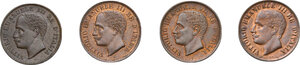 obverse: Vittorio Emanuele III (1900-1943). Lotto di quattro (4) monete da un centesimo: 1902, 1903, 1904, 1908