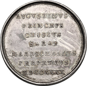 reverse: Sede Vacante (1830-1831).. Medaglia emessa dal Maresciallo del Conclave Principe Agostino Chigi (terza variante)