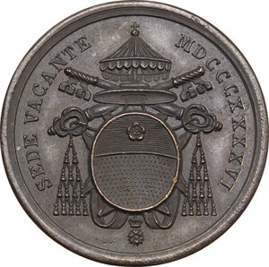 obverse: Sede Vacante (1846).. Medaglia emessa dal Camerlengo Tommaso  Riario Sforza