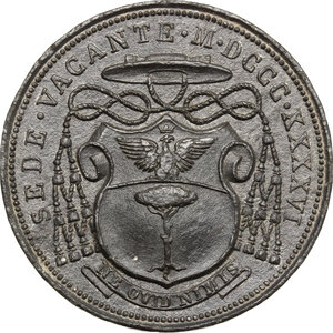 obverse: Sede Vacante (1846).. Medaglia emessa dal Governatore di Roma e Vice Camerlengo Monsignore Pietro Marini
