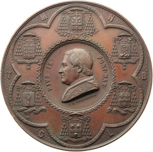 obverse: Pio IX  (1846-1878), Giovanni Mastai Ferretti. Medaglia 1863, per il Congresso Cattolico di Malines