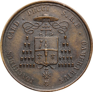 obverse: Sede Vacante (1878). Medaglia emessa dal Cardinale Camerlengo Gioacchino Pecchi