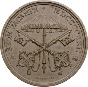 reverse: Sede Vacante (1922).. Medaglia emessa dal Cardinale Camerlengo Pietro Gasparri