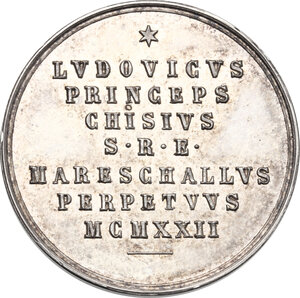 reverse: Sede Vacante (1922).. Medaglia emessa dal Maresciallo del Conclave Principe Ludovico Chigi