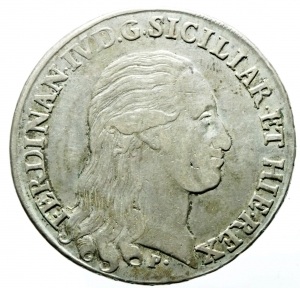obverse: Zecche Italiane. Napoli. Ferdinando IV (I periodo 1759-1799). 120 grana o piastra 1796. AR. MIR 373/1. P.R. 62. BB.