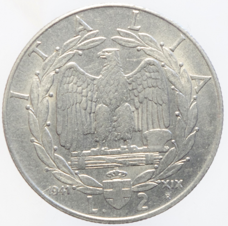 obverse: 2 lire 1941