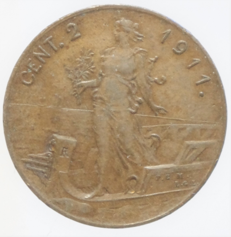 obverse: 2 centesimi 1911