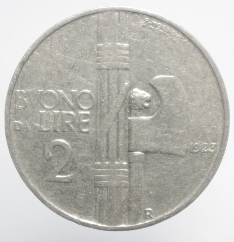 reverse: 2 lire 1923