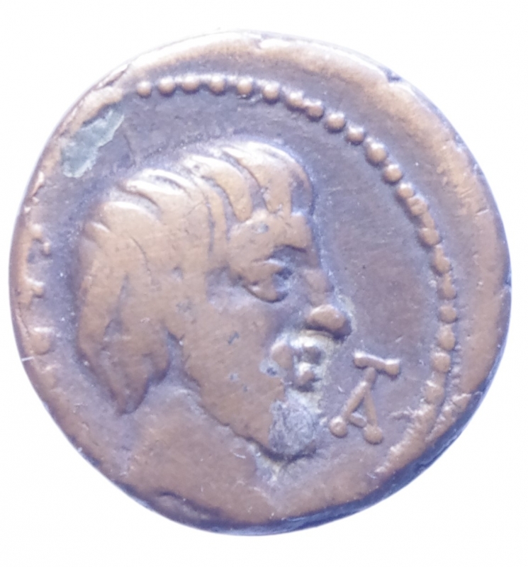 obverse: Repubblica Romana.Tituria.Denario in ae.Peso 2,80 gr.