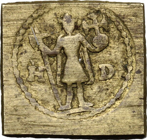 obverse: Ungheria. Peso monetale anepigrafe, con figura regale stante di fronte che regge croce e globo crucigero. Sigle H-D