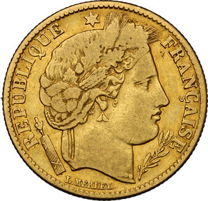 obverse: France.  Second Republic (1848-1852).. 10 Francs 1851 A, Paris mint