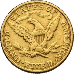 reverse: USA. 5 Dollars 1881