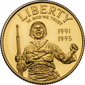 obverse: USA. 5 dollars nd (1993), 50th anniversary of Worl War II