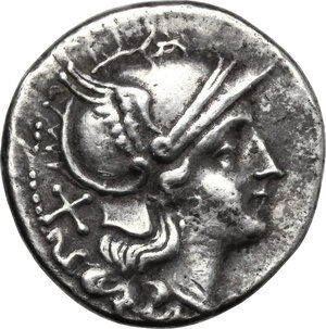 obverse: Anonymous. AR Denarius, after 211 BC