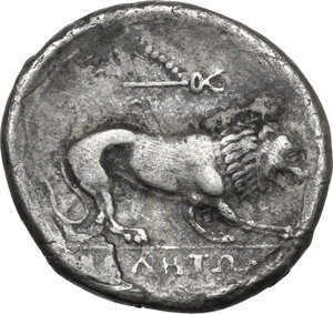 reverse: Northern Lucania, Velia. AR Didrachm. Period VIII: Caduceus-Thunderbolt Group, c. 280 BC
