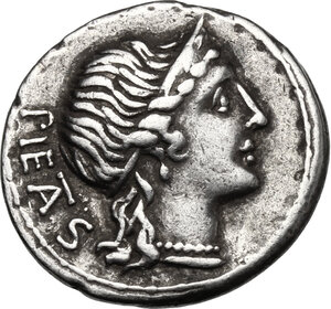obverse: M. Herennius.. AR Denarius, 108-107 BC