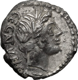 obverse: C. Egnatuleius C.f.. AR Quinarius, 97 BC