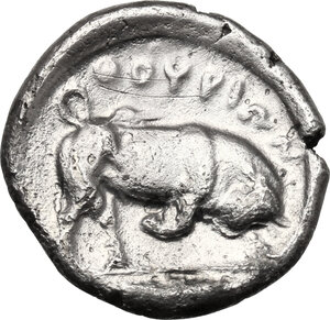 reverse: Southern Lucania, Thurium. AR Stater, circa 400-350 BC