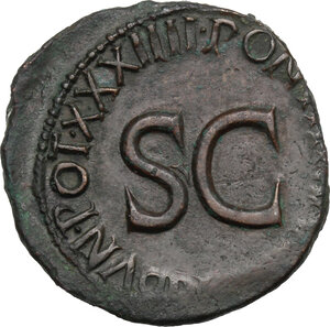 reverse: Augustus (27 BC - 14 AD)  . AE As, 10-12 AD