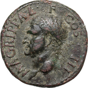 obverse: Agrippa (died 12 BC).. AE As, struck under Gaius, 37-41