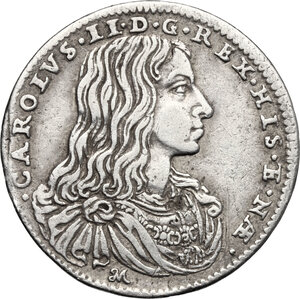 obverse: Napoli.  Carlo II di Spagna (1665-1700).. Carlino 1684 con sigle IM sotto al busto