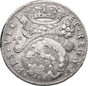 reverse: Napoli.  Carlo II di Spagna (1674-1700).. Tarì 1686