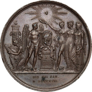 obverse: Napoli.  Ferdinando I di Borbone (1816-1825).. Medaglia 12 gennaio 1817 per i lavori di restauro del Teatro San Carlo