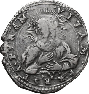 reverse: Parma.  Ranuccio II Farnese (1646-1694).. Da 5 soldi o cinquina