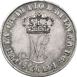 reverse: Parma.  Maria Luigia d Austria (1815-1847). 5 soldi 1815