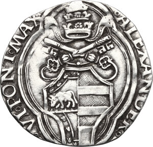 obverse: Roma.  Alessandro VI (1492-1503), Rodrigo de Borja.. Grosso