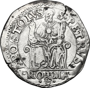 reverse: Roma.  Pio IV (1559-1565), Gian Angelo de  Medici . Testone