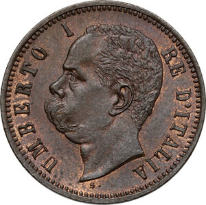obverse: Umberto I (1878-1900).. 2 centesimi 1897