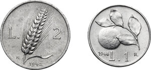 reverse: 2 Lire e Lira 1948