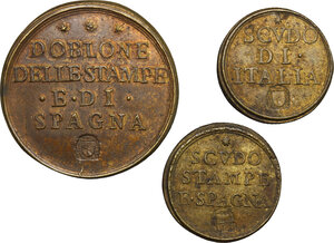 reverse: Roma.  Clemente XI (1700-1721), Giovanni Francesco Albani. Lotto di 3 pesi monetali: 
