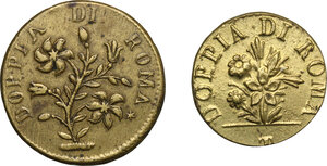 obverse: Roma.  Pio VI (1775-1799), Giovanni Angelo Braschi. Lotto di due pesi monetali unifaci: 