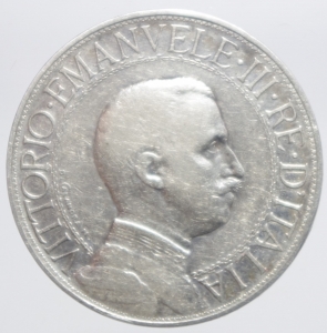 obverse: Casa Savoia. Vittorio Emanuele III. 2 lire 1912. Gig 99. qBB.