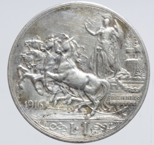 reverse: Casa Savoia. Vittorio Emanuele III. 1 Lira 1916. BB. R.