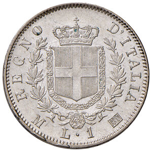 reverse: Savoia. Vittorio Emanuele II re d’Italia (1861-1878). Lira 1863 (Milano) AG. Pagani 514. q.FDC 