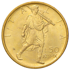 reverse: Savoia. Vittorio Emanuele III re d’Italia (1900-1946). Da 50 lire 1931/IX AV. Pagani 657. q.FDC 