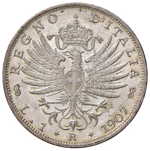 reverse: Savoia. Vittorio Emanuele III re d’Italia (1900-1946). Lira 1907 AG. Pagani 767.  FDC 