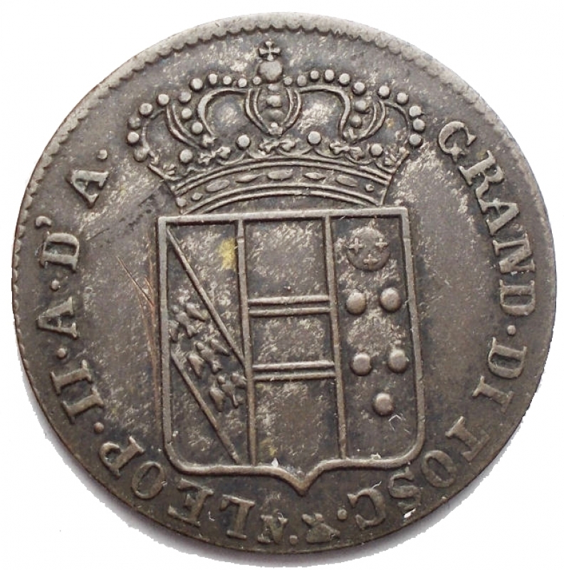 reverse: Zecche Italiane -Firenze.Leopoldo II di Lorena (1824-1859).5 quattrini 1830.Pag. 174. Mont. 379.AE.g. 3.76R.BB++