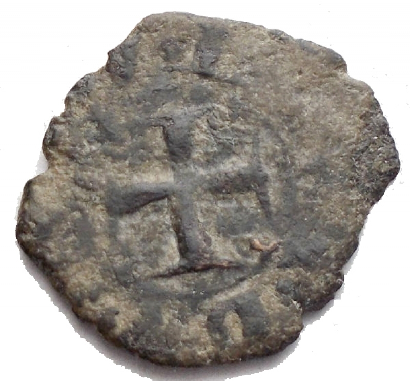 reverse: Zecche Italiane - Genova. Repubblica. 1139-1339.Quartaro. AE. Peso gr. 0.81.BB.Patina.RR.